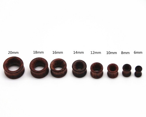 Pair natural rose wood Ear Plugs Tunnels Gauges tunnel Expander personality