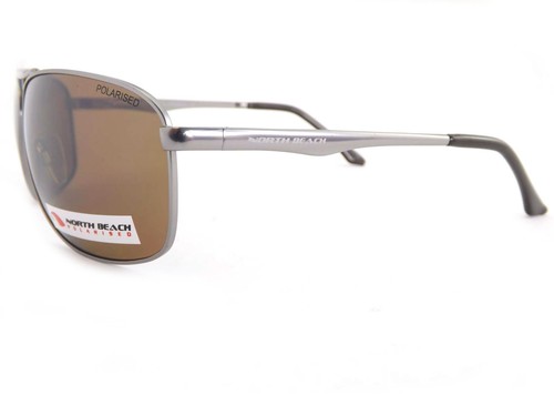 NORTH BEACH Polarized Sea Bream Mens Sunglasses Silver Brown 70330
