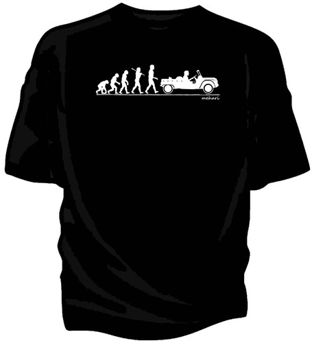 Evolution of Man Citroen Mehari classic car t-shirt