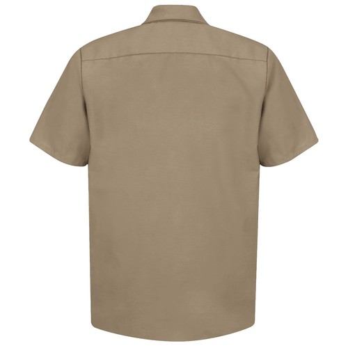 Red Kap Mens Short Sleeve Industrial Work Shirt Khaki