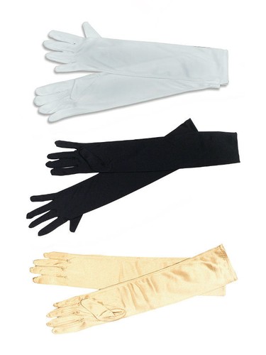 Ladies Long Opera #Gloves Black And White Or Gold Fancy Dress Accessory