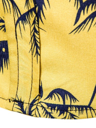 New Mens Hawaiian Shirt Summer Holiday Casual Coconut Tree Printed T-Shirt Tops