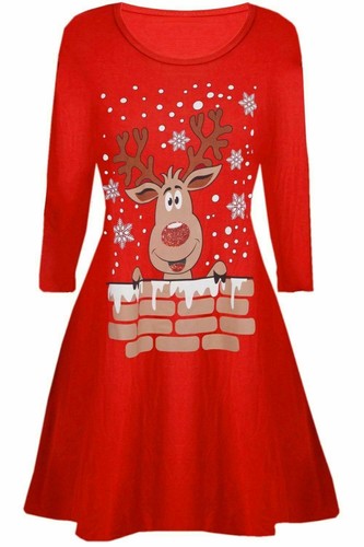 Women/'s Christmas Jumper Pullover Loose Sweatshirt Ladies Xmas Dress Blouse Tops