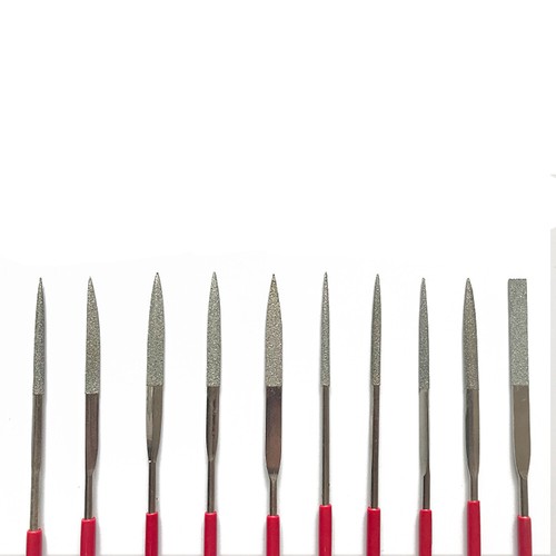10PCS 3x140mm Steel Diamond Needle File Coated Riffler Set Jewelry Repair Tools