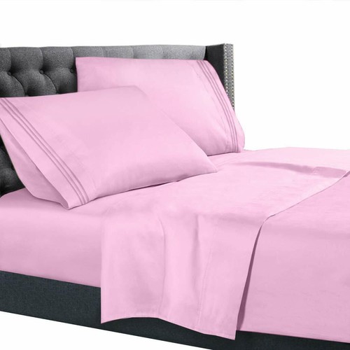 Flex King Bed Sheets Set Top Head Split Bedding 4-Piece Deep Pocket Fits Sleep#