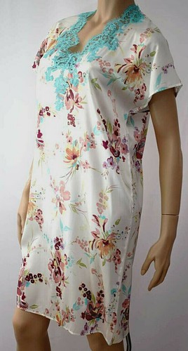 MARJOLAINE NUISETTE MEDIUM Soie dentelle Calais Taille M Imprime Fleurs Elfique