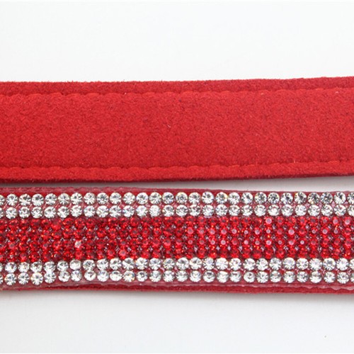 HOT Adjustable Rhinestone Dog Buckle Collar Neck Strap Band Pet Supplies Conven