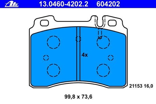 ATE BREMSBELÄGE VORNE MERCEDES E-KLASSE W124 C124 A124 S124