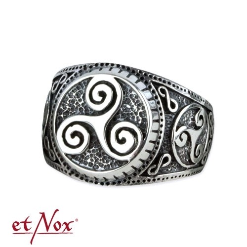 Triskele Ring keltischer Knoten Gothic Wicca Magie 925er Silber Silberring R5402