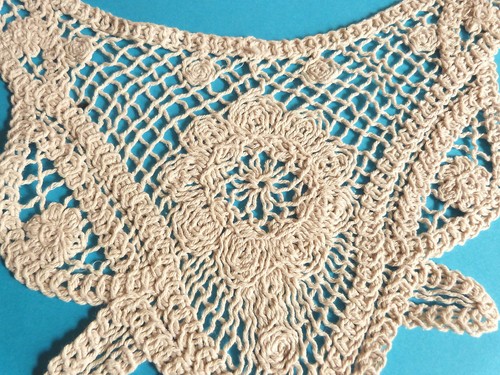 464# SUPERBE APPLICATION ENCOLURE /" MACRAMÉ /" COTON TRESSÉ ÉPOQUE VINTAGE