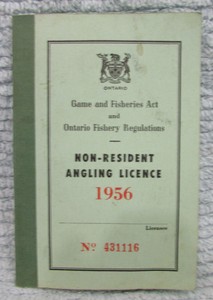 Old-1956-Ontario-Fishing-Angling-License-4x6-Vintage-Pocket-Booklet-FREE-S-H