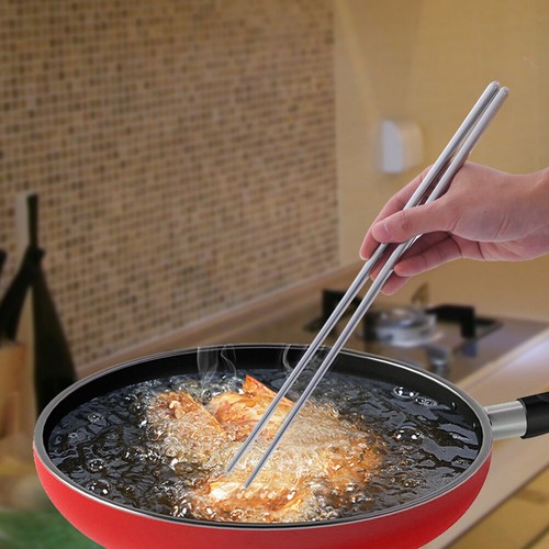 Extra Long Acier Inoxydable 38 cm Cuisine baguettes pour Hot Pot Poêle nouilles