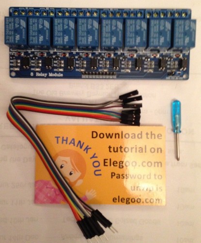 ELEGOO 8 CHANNEL DC 5V RELAY MODULE WITH OPTOCOUPLER FOR ARDUINO UNO R3 MEGA 256