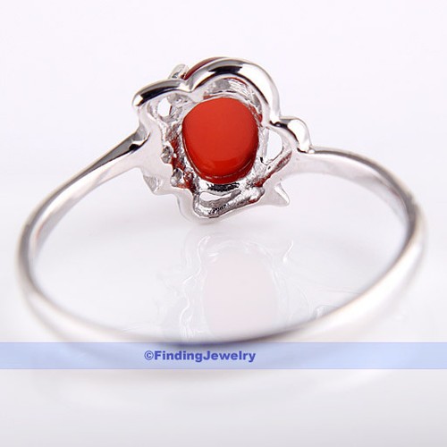 Vintage1CT Oval Gemstone 925 Sterling Silver Carnelian Ring Size 7 6.75 6FJUS