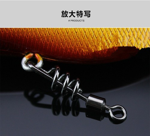 100pcs Screw Rolling Fishing Swivel Snap Swivel Connector Cork Screw Size 2#-10#