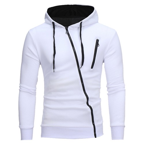 Mens Sweatshirt Pullover Zipper Up Casual Hoodie Hooded Sweat Slim Fit Jacket 34