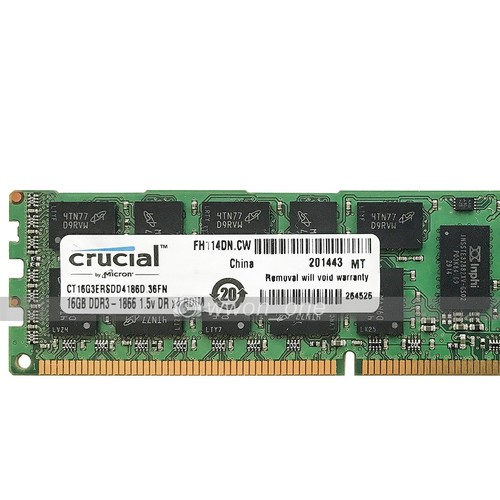 Crucial 64GB 4x16GB 2RX4 PC3-14900R DDR3-1866Mhz 240Pin ECC REG Server Memory