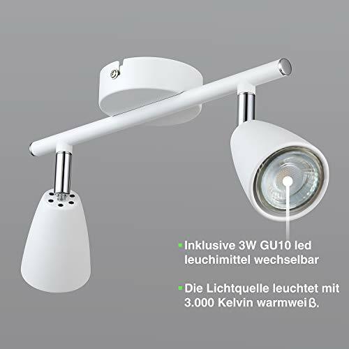 4-flammig IMPTS LED Deckenleuchte Spotleuchte schwenkbar Weiss 4 Flammig,