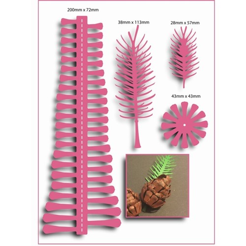 Sharon Callis Arts N Flowers Dies Large Pine Cone Set NEW