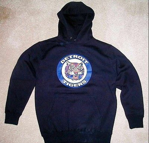 NEW DETROIT TIGERS BLUE!! throwback SWEATSHIRT Shirt XL