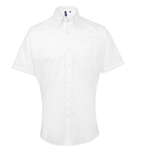 Mens Short Sleeve Oxford Shirt Business Work Smart Formal Casual Dress Shirt