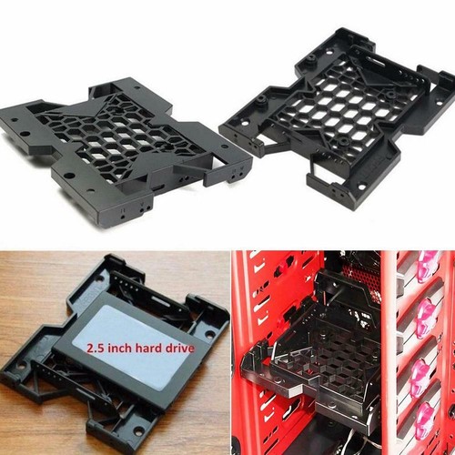 Hard Drive Bay 5.25/" to 2.5/'/' 3.5/'/' SSD PC Fan Monting Bracket Base Crew Black