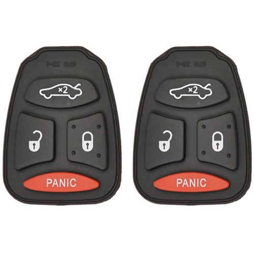 Remote Key Fob Rubber Pad 4 Buttons Compatible with Chrysler Dodge Jeep 2 Pack Remote Key Fob Rubber Pad 4 Buttons Compatible with Chrysler Dodge Jeep 2 Pack