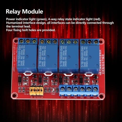 5V//12V//24V 4 Channel Optocoupler High /& Low Trigger Relay Module Board