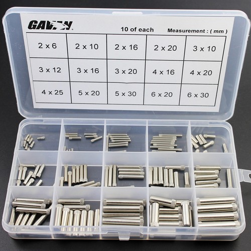 150Pcs 304 Stainless Steel Ø2mm Ø3mm Ø4mm Ø5mm Ø6mm Dowel Pin Rod With Knurl