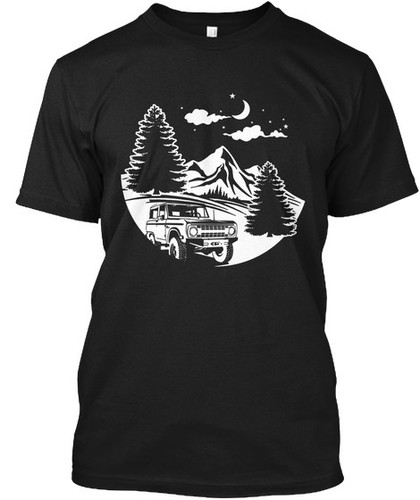 66-77 Ford Bronco Offroad Into the Woods Mens Graphic T-Shirt