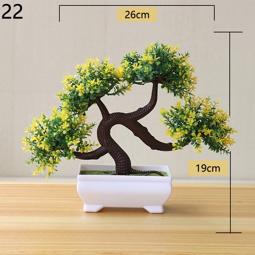Bonsai Simulation Artificial Flowers Plants Garden In Pot Pine Tree Home Decor