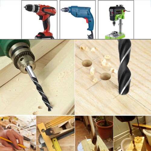 8Pcs//Set Twist Drill Bits Kit 3//4//5//6//7//8//9//10mm For Woodworking Metal Wood Tool