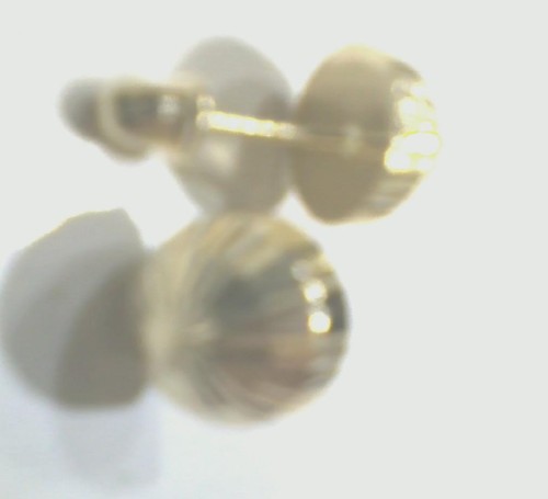 14k Real Yellow Gold 8mm Diamond Cut Half Ball Stud Earrings Screw Back
