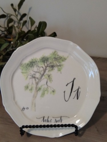 SOLD OUT~LINEA CARTA ANTHROPOLOGIE Alphabet PLATE~/"T/" TAKE ROOT~NWT~D Pyari
