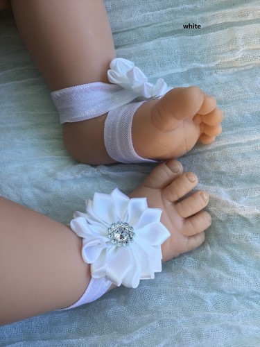 New Baby Girl Barefoot Flower Handmade Sandal Shoes VERY soft 0-12 months