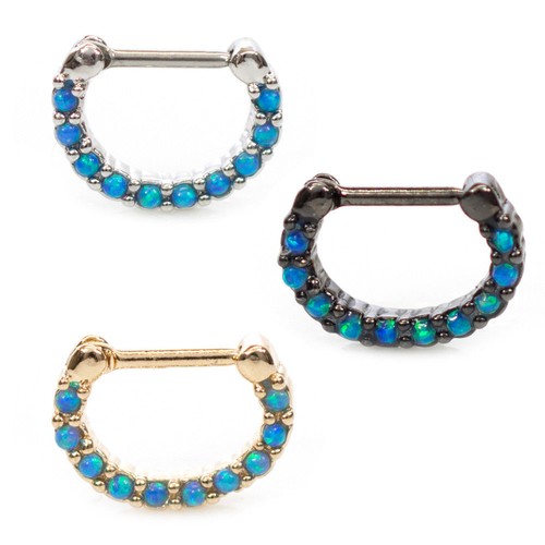 Septum Clicker Ring Syntactic Opal 16g Cartilage Septum Ring 10mm
