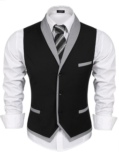 COOFANDY Men/'s Suit Vest Slim Fit Business Wedding Vests Dress Waistcoat