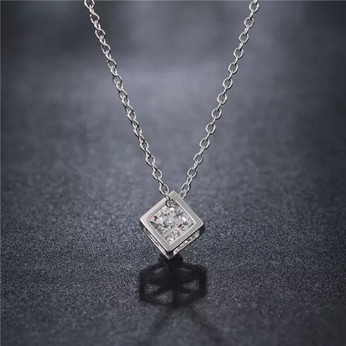 CRISTALLO COLLANA ZIRCONE CATENINA REGALO DIAMANTE UNICA COPPIA LOVE FORMA sd