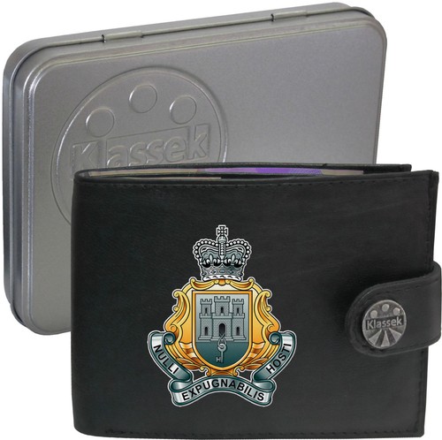 The Royal Gibraltar Regiment Army on Mens Wallet Real Leather RFID Chain