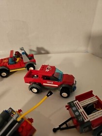 LEGO City Fire Truck  (4209) Semi Truck 2 Mini Figures Lot Of Lego Cars See Pics
