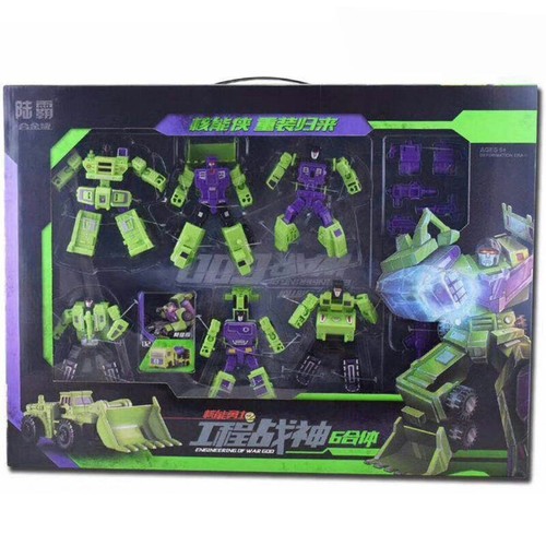 TRANSFORMERS Devastator Engineering War of God Trucks 6pc Action Figures Set Toy