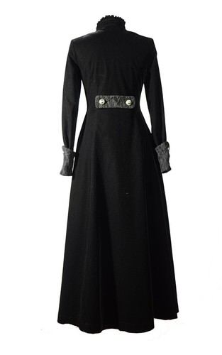 Pentagramme Long Double Breasted Velvet /& Lace Gothic Coat M070022