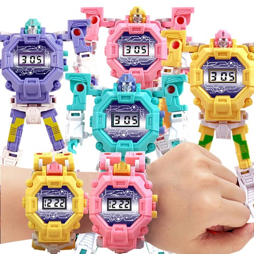 Robot Transformation Wristwatch Toy Mecha Robot Electronic Sports Watches G5Nd