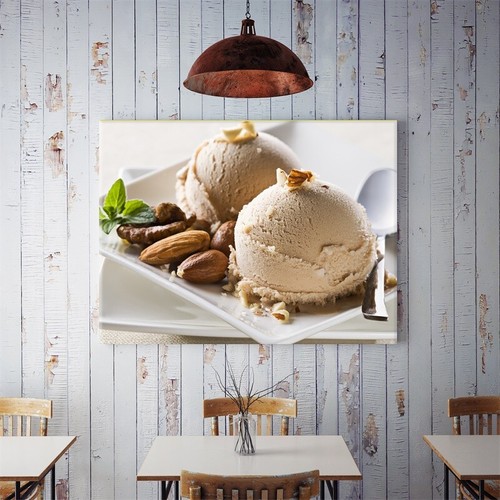 Yummy Ice Cream Canvas Poster Art Picture Prints Kitchen Wall Hanging Decor HY8