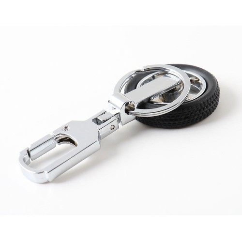 Rubber Wheel Tyre Tire Metal Keychain Creative Car Key Chain Keyring Decor Ring