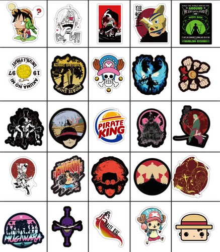 100Pcs One Piece Stickers Pack Zoro -Anime Luffy Vinyl Decals Print Nami