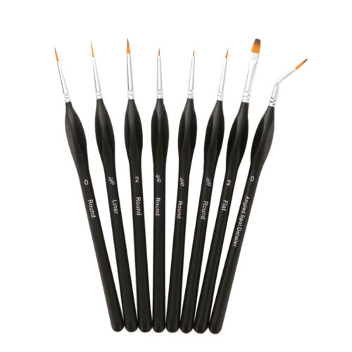 8pcs Professional Detail Paint Brushes Set Miniature Fine Tiny Artist Brushes 