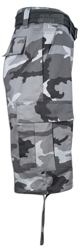 Men Regal Wear Solid Camouflage Belted Cargo Shorts Cotton Twill Size 32 to 44