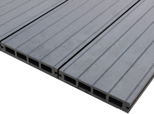 WPC Terrassendielen Komplettset Komplettbausatz Anthrazit Premium Qualität 25mm