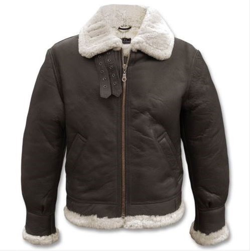 Herren Braun Echtes Lammfell Bomber Vollleder Pelz Winter Retro Jacke